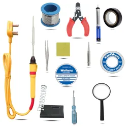 Walkers WKCB70M1 13in1 Basic Complete 25W Soldering Iron Kit with Solder Wire 25 W Simple (Flat, Pointed Tip)