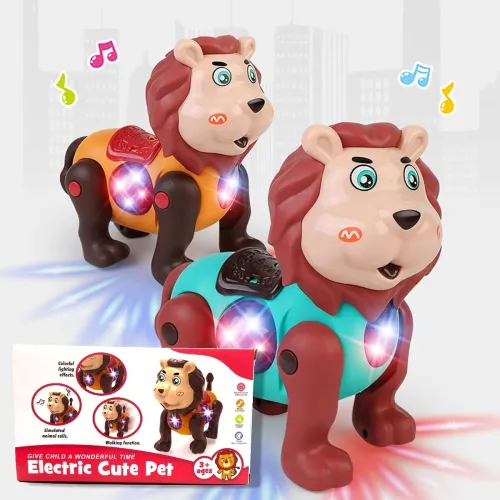 Image of Walking Lion Toy with Lights & Sounds | Moving Animal Toy for Kids