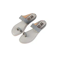 WalkTrendy Women’s Grey Synthetic Open-Toe Flats