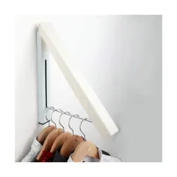 Wall Mounted Foldable Clothes Hanger Rack with Hanging Rod
