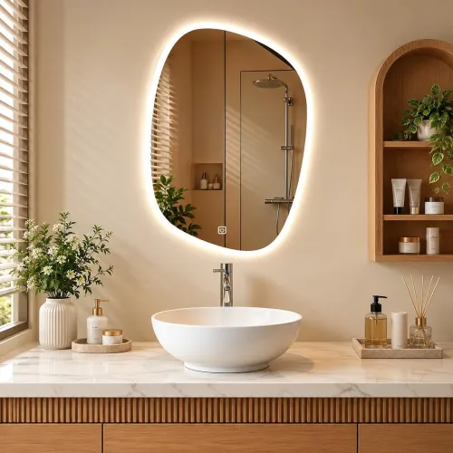 Image of Wall Mounting Mirror with Light |Bathroom,Venity and Smart Mirror Size 18X24