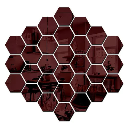 Image of Wall1ders 30 Hexagon Mirror Wall Stickers
