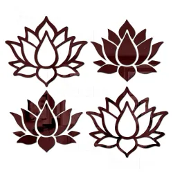 Wall1ders Lotus Flower Acrylic Mirror Wall Stickers Pack 2