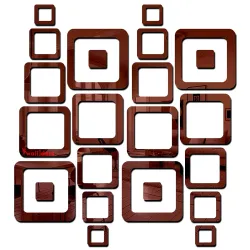 Wall1ders Square 24 Mirror Stickers for Wall, Acrylic Mirror Wall Decor Sticker, Wall Mirror Stickers, Acrylic Stickers, Wall Stickers for Hall Room, Bed Room, Kitchen. (Brown)