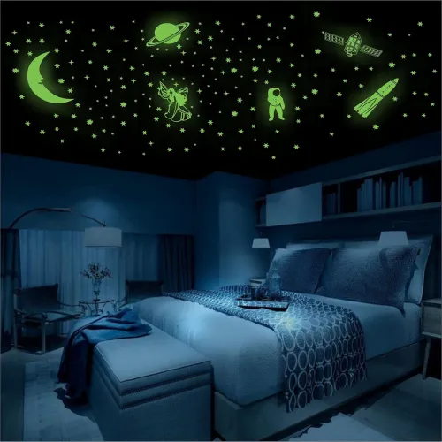 Image of WallDaddy Fluorescent Glow In Dark Star Stickers Pack 134