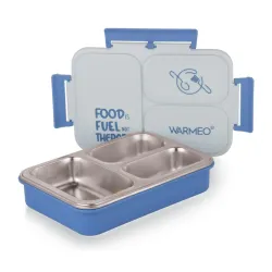 WARMEO Brunch 3 Insulated Lunch Box with Three Compartment BPA Free, Food Grade Ideal for School, Picnic, Office & Outdo