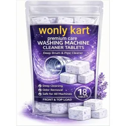 Washing Machine Cleaner Tablets (18Tablets) | Drum & Pipe Deep Cleaner | Lavender Scent | Removes Odour, Limescale & Residue | For Front Load & Top Load Fully Automatic Washing Machines