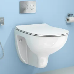 WASSMIST Commode Toilet Western Commode P-Trap Outlate 