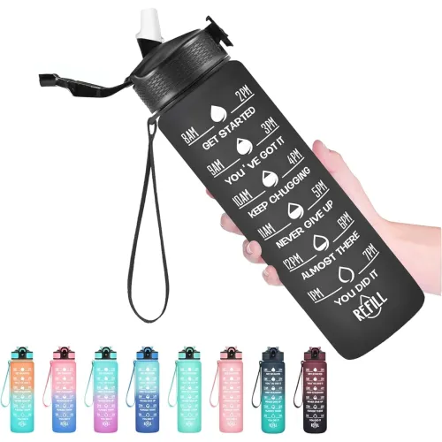 Image of Water Bottle 1 L Capacity Belt Straw