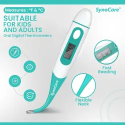 Waterproof Flexible Digital Thermometer, Quick & Instant Measurement of Oral