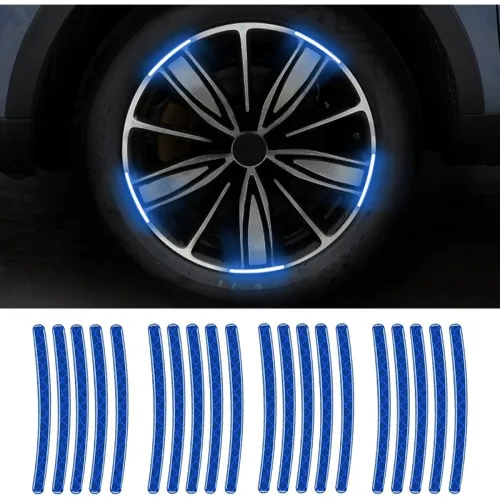 Image of Waterproof Reflective Car Night Visibility Tyre Rim Safety Sticker Po20