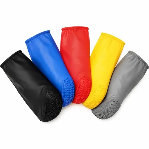 Image of Waterproof Reusable Anti-Slip Rain Shoe Covers Pack 3