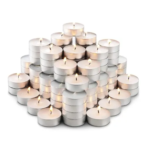 Image of Wax Unscented Tealight Candles for Diwali Decoration | Long Burning | Smokeless