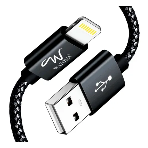 Image of Wayona Nylon Braided Lightning to USB A Data Sync & Fast Charging Cable 3A