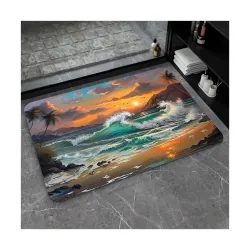Wazdorf Water Absorbent Bathroom Rug 3D