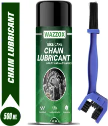 WAZZOX Bike Chain Lubricant Spray With Brush Cleaner For All Chain (500 ml, Pack of 1)Type