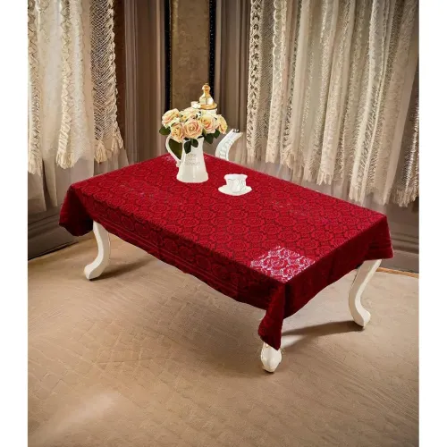Image of Weavers Villa Cotton Floral Net Table Cover