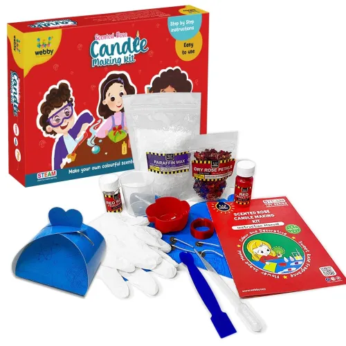 Image of Webby Silicone DIY Scented Rose Candle Making Kit 