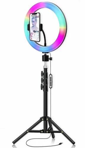 Image of Webilla 10 inch RGB Ring Light 360° Full Color 13 Dynamic RGB + 13 Static RGB + 3 Daily Colors Lights