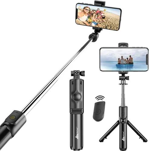Image of WeCool Selfie stick-1 Tripod  (Black, Supports Up to 300 g)