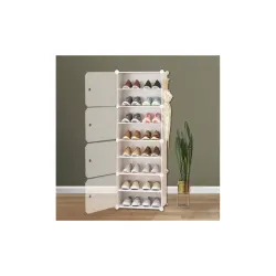WeCool SR-W8 8-Layer Shoe Rack with Door – White