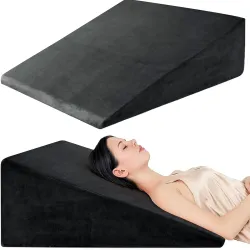 Wedge Plus Orthopedic Memory Foam Pillow Black