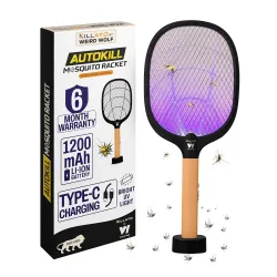 WEIRD WOLF 2 in 1 UV Light Mosquito Bat Racket 