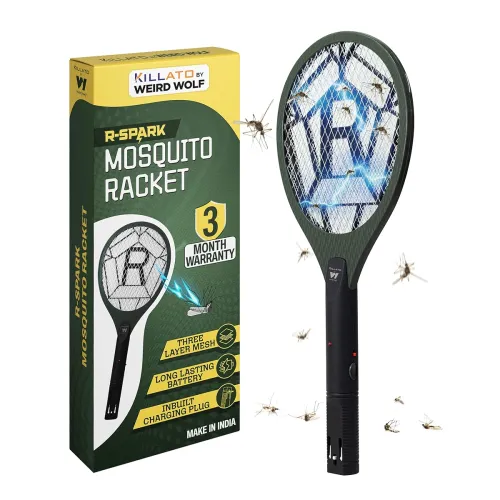 Image of Weird Wolf Heavy Duty Mosquito Bat | Rechargeable Electric Fly Swatter with Inbuilt 2-Pin Plug | High Voltage Mosquito K