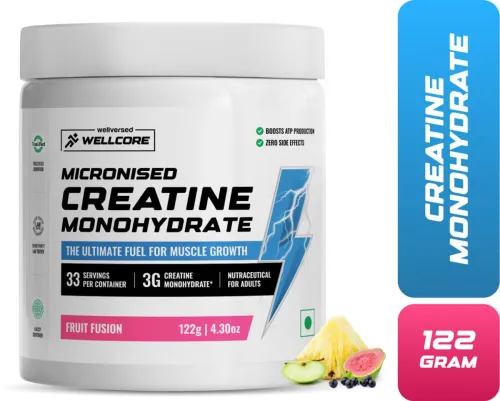 Image of Wellcore Micronised Creatine Monohydrate  (122g, Fruit Fusion)