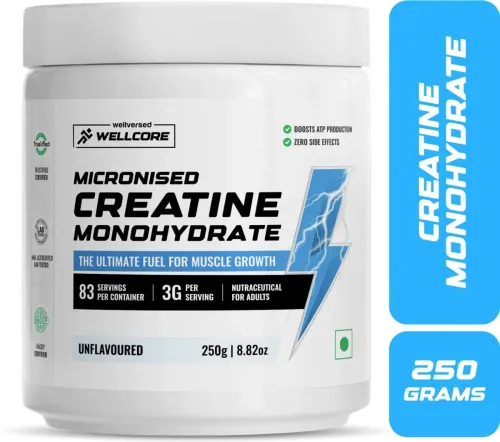 Image of Wellcore Micronised Creatine Monohydrate 250 g, Unflavored