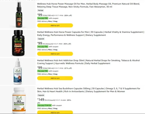 Image of Wellness hub Horse power Massage Oil upto 90% discount 