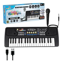 Wembley Kids Piano with Mic - Rechargeable & Portable Electronic Keyboard Musical Toy for Beginners Boys & Girls Ages 3-