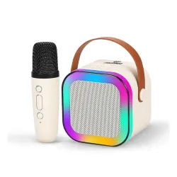 Wembley Rechargeable Karaoke Mic with Speaker for Singing | Wireless Mini Portable Bluetooth Speaker with Microphone & LED Lights | Cute Birthday Gift for Kids Musical Toys for Boys, Girls a...