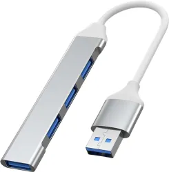 WEROX USB Hub 3.0 for PC, 4-Port High Speed USB Hub USB Hub 3.0 for PC, 4-Port High Speed USB Hub USB Hub (Silver)