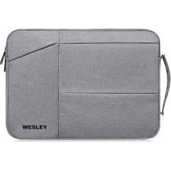 Wesley Aura Laptop Sleeve Computer Carrying Case Compatible for 15.6 Inch laptops (Grey)