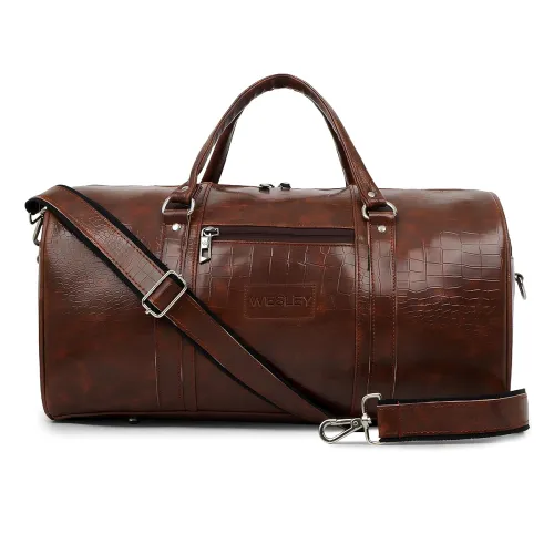 Image of Wesley Vintage Faux Leather Duffel Bag