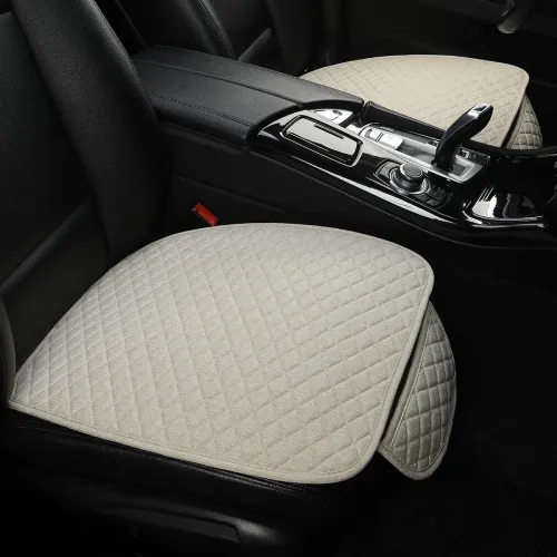 Image of West Llama Linen Car Seat Covers 2 Piece Front Driver Sea