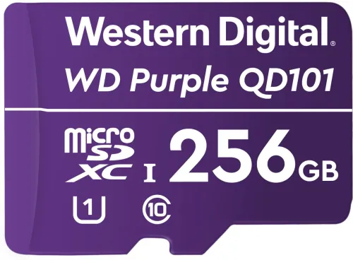 Image of WESTERN DIGITAL WDD256G1P0C QD101 256 GB MicroSD Card Class 10 100 Mbps Memory Card Compatible with Camera