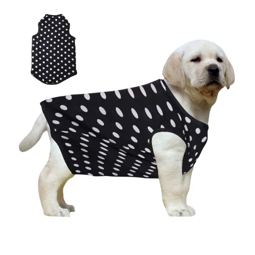 Image of Western Era Funky Soft Cotton Dog T-Shirt, Comfortable Dog Clothing, Sleeveless Vest Puppy Outfit, Apparel (Large - 20in