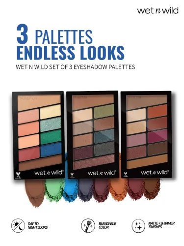 Image of Wet n Wild Set Of 3 10 Eyeshadow - 30 g-Stop Playing Safe - Comfort Zone