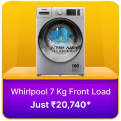 Whirlpool 7 Kg Washing Machines @ ₹20740 on Flipkart big Billion Days Sale
