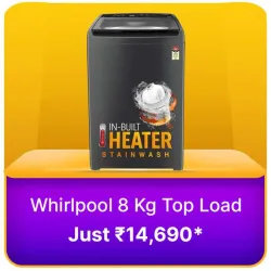 Whirlpool 8 kg Washing Machine @ ₹14690 on Flipkart big Billion Days Sale