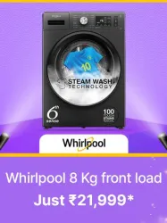 Whirlpool 8 kg Washing Machines @ ₹21999 on Flipkart big Billion Days Sale