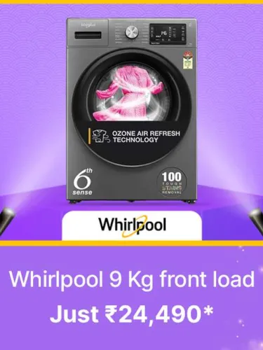 Image of Whirlpool 9 kg 5 Star Washing Machine @ ₹24490 on Flipkart big Billion Days Sale
