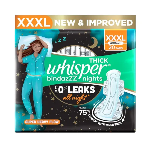Image of Whisper Bindazzz Nights 20 XXXL Sanitary Pads
