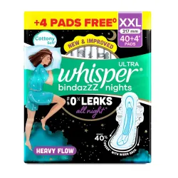 Whisper Bindazzz Nights 44 XXL Sanitary Pads Pack of 44