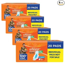 Whisper Choice Ultra Sanitary Pads,80 Xl