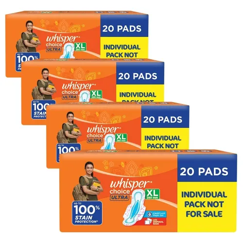Image of Whisper Choice Ultra XL Sanitary Pads (80 Pads)