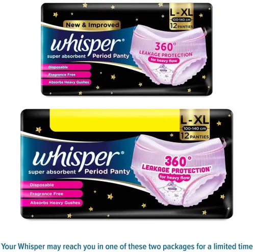 Image of Whisper Super Absorbent Period Panty L-XL Sanitary Pad (Pack of 12)