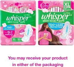 Whisper Ultra Skin Love Soft Sanitary Pads for Women Sanitary Pad (Pack of 50)